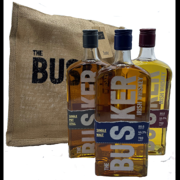 The Busker Irish Whisky Tas met 3 Busker Whisky's